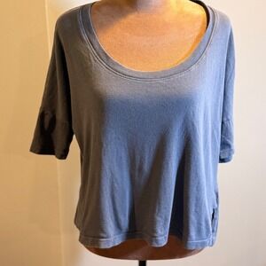 Project Social Scoop Neck Womens XS Grey Boxy 100% Cotton Oversized Scandi